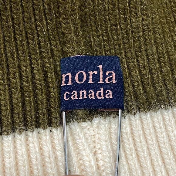 NORLA Canada Faux Fur Top‎ Pom Cuffed Knit Slouch Beanie Toque Hat Anthropologie - Picture 5 of 9